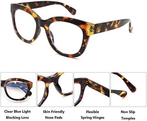 Areyeth, 2 чифта големи очила за четене в ретро стил за жени, в стил за Опра, големи очила за четене със заключващ се синя светлина