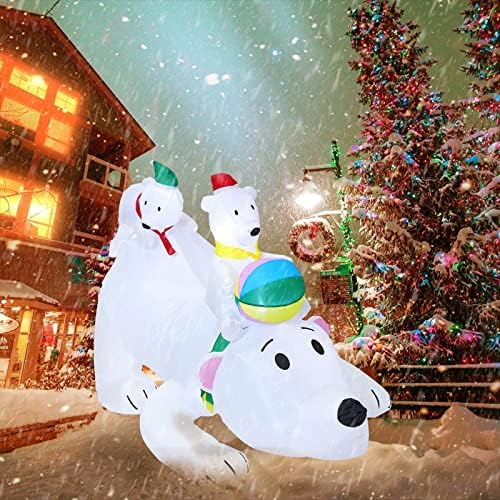 WTZWY 6 ФУТА Коледа Надувное Украса във формата на полярна Мечка, Вградени светодиоди, Надуваеми Играчки за Коледно парти, декорация