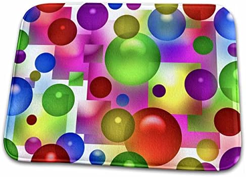 3D-Колаж от мехурчета с красиви пастелни и ярки цветове... - Постелки за баня (rug-167052-1)