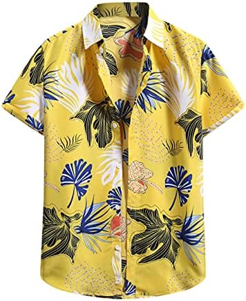 Плажна риза NEARTIME Hawaiian Алоха, мъжка риза с копчета, риза с къс ръкав, празнична плажната лятна риза в тропически стил