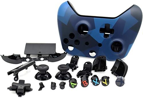 Чисто нов комплект на корпусни седалките с всички бутони на старта за безжичен контролер Xbox One, Пълен комплект за ремонт - Midnight
