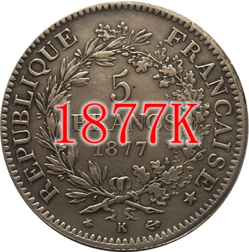 12 Различни От Френски Монети От Чиста Мед С Посеребренным Покритие Антични Сребърни Доларови Монети Занаяти могат да се Взривят