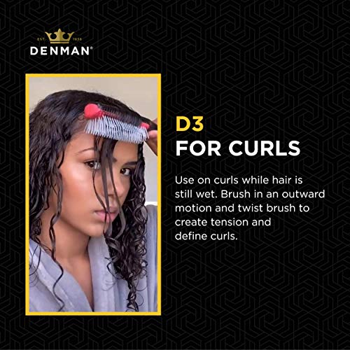 Комплект четки за коса Denman D3 с 7 реда и массажером за кожата на главата D6 - За разнищване, подреждане и масаж за всички типове