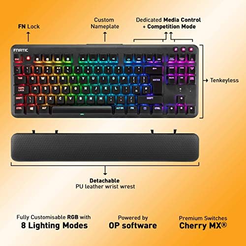 Fnatic miniSTREAK - Ръчна детска RGB клавиатура с led подсветка - Превключватели Cherry MX Brown - Малка Компактна преносима клавиатура