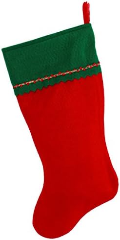 Първоначално Коледни Чорапи с бродирани мен Монограм, Зелено и Червено фетр, Началната буква W