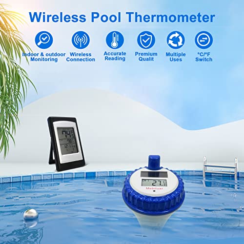 Метолюарный Термометър за басейна, Безжичен Плаващ, Лесен за Разчитане, на най-Добрите Слънчеви Дистанционни Цифрови Подови Плаващи