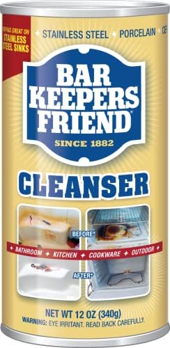 Прахово почистващо средство Bar Keepers Friend (12 унции) - Универсален почистващ препарат и препарат За баня, кухня и външно приложение
