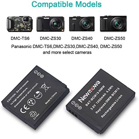 Батерия Newmowa DMW-BCM13 (2 комплекта) и зарядно с два USB конектори за Panasonic DMW-BCM13, DMW-BCM13E, DMW-BCM13PP и Panasonic