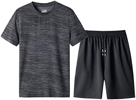 Мъжки Спортен комплект от 2 теми, Летните Ежедневни Блузи с къс ръкав + Шорти, Спортни дрехи, Спортно Облекло