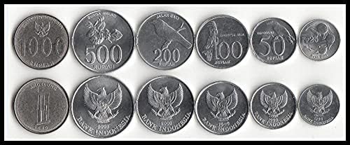 Нова Азия Азиатската Нова Индонезия 6 комплекта монети Набор от монети Подарък колекция от чужди монети на Индия На 50-Семилетняя