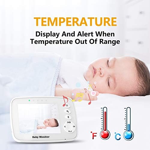 Aryelent Baby Monitor, без Wi-Fi, 3,2-инчов безжичен детски цифров монитор с видео и контрол на температурата, двупосочна аудио,