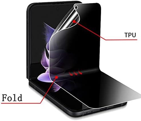 HanWXwish 2 елемента Анти-Подглядывающий Съвместима за Samsung Galaxy Z Flip 4 5G Matte Защита на екрана за Поверителност, 2 елемента