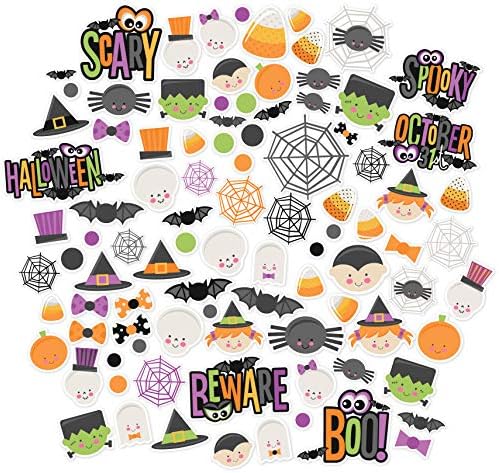 Комплект за рязане на хартия - Halloween Cuties - от Miss Kate Cuttables - 16 листа на специална хартия с размери 12 x 12 см и повече от 60 еднакви изрезки - Изключителен оригинален, определ