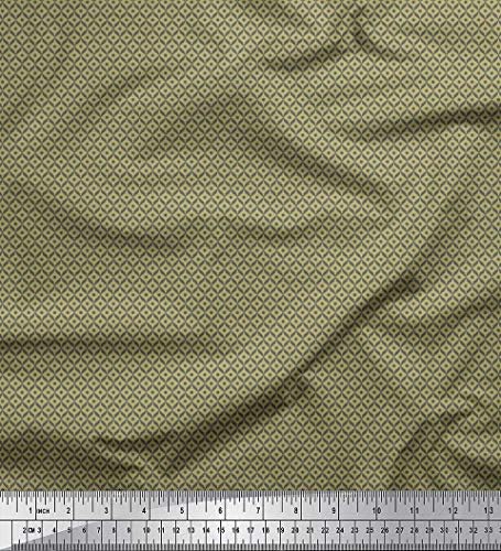 Тъкан от полиэстерового жоржета Soimoi, плат с геометричен принтом в грах, ширина 42 инча