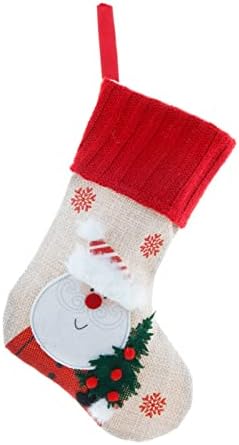 Украса за Окачване Коледни Чорапи Коледно Дърво Червен Кант Подаръци Коледни Комплекти от Нетъкан Витражного Стъкло за Възрастни