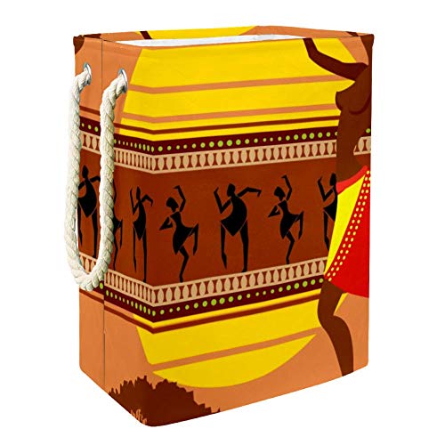 Кошница за съхранение на африкански жени-Танцьорки, Водоустойчив Кошница за дрехи-Складное Кофа за съхранение с Дръжки, Кутия-Органайзер
