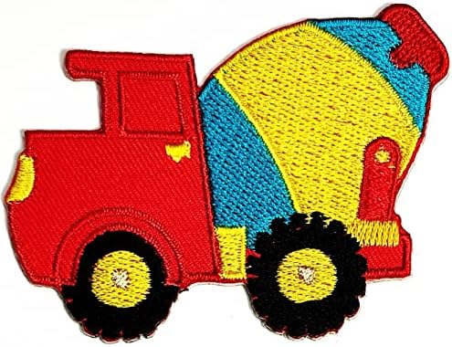 Kleenplus 3 бр. Сладък камион за доставка на цимент, червен cartoony пришивной кръпка, бродирана апликация, дрехи ръчна изработка,